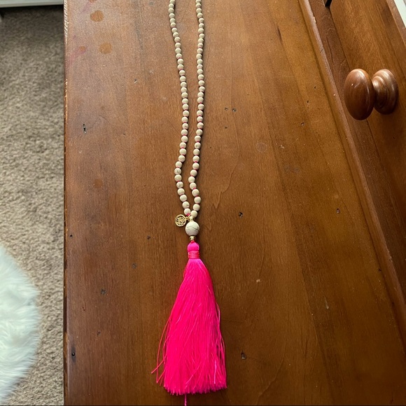 Lilly Pulitzer Pink Tassel Necklace